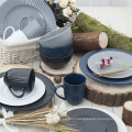 18PCS em relevo Dinner Set Striped Design